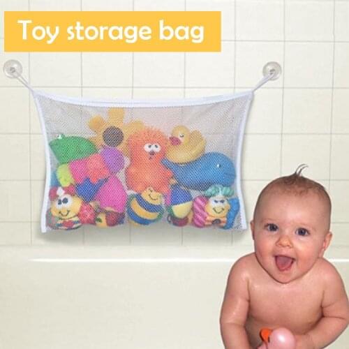 Mesh Toys Storage Bag Toy Holder Pocket Durable Wall Hanging Travel Wash Bag Bath Portable Toys Organizer Holder