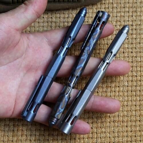 1PC Titanium Alloy Metal Ballpoint Pen Girl Anti-wolf Self-defense Pen Broken Window Tool Supplies Survival EDC Pocket Tools