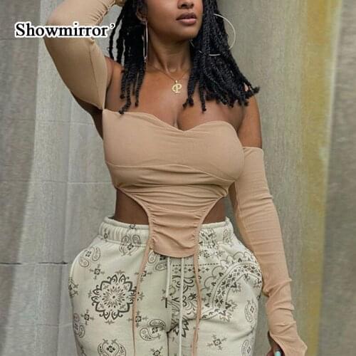 Женские однотонные футболки Showmirror China At AliExpress