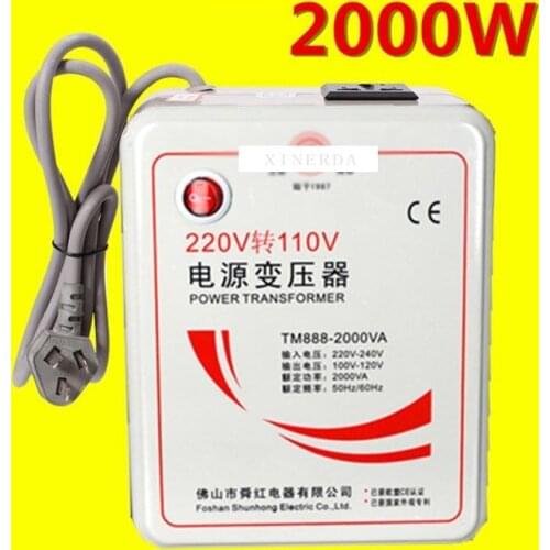 New Arrival TM888-2000VA 2000W High-power Transformer 220V Turn 110V to 220V Appliances Voltage Power Converter 50Hz/60Hz 2000VA