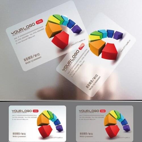 Customized printed 85.5*54MM pvc clear printing business card plastic transparent business card