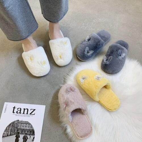 Ladies' New Winter Home Soft-soled Cotton Slippers, Outer Wear Plush Slippers, Baotou Hair Slippers