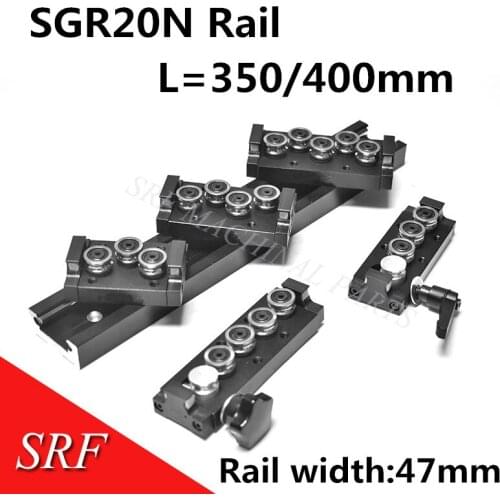 1pcs Double axis roller linear guide SGR20N L=350/400mm +1pcs linear rail slide block SGB20N for CNC part