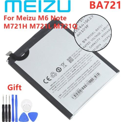 100% New Original 4000mAh BA721 Battery For Meizu M6 Note M721H M721L M721Q Cell Phone High Quality + Free Tools