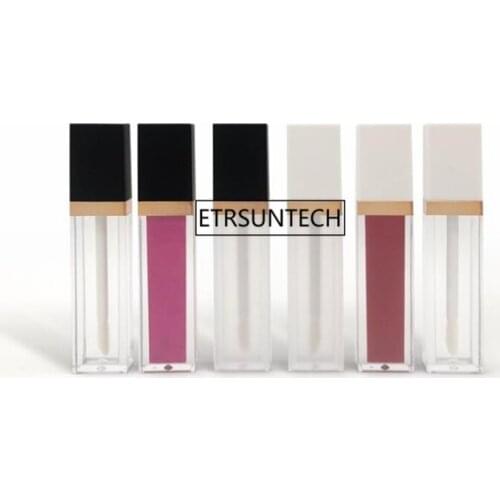 100pcs 7ml Transparent Frosted Square Makeup Liquid Empty Lipstick Lip Gloss Tubes Cosmetic Packaging Container F3388
