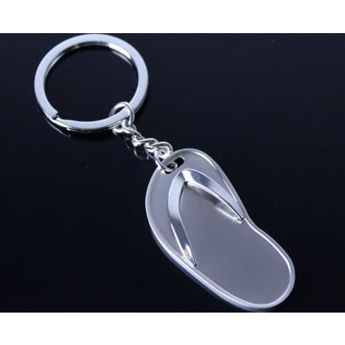 RE Wholesale 100pcs personalized slippers keychain custom logo keyring car key chain holder for advertising promotion W15