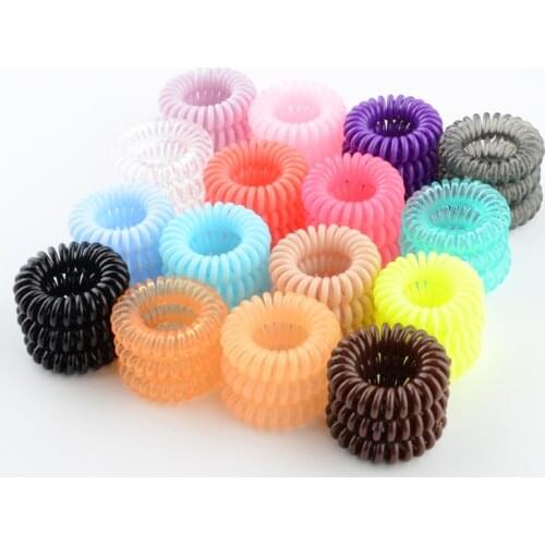 3boxes 3.5cm Fashion Cute Candy Color telephone line hair gum styling tools headwear drop shipping