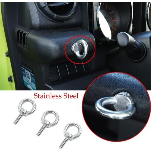 3pcs Stainless Steel Center Console Round Hole Screws Trim For Suzuki Jimny 2019-2020