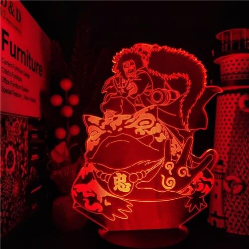 3D Lamp Naruto Jiraiya LED Night Light Manga Home Decoration Lampara Creative Bedside Table Desk Nightlights Bedroom Decor Lampe