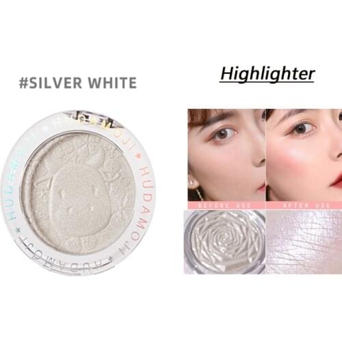 Monochrome Highlighter High Gloss Powder Retouch Facial Contours High Gloss Shimmer Powder Beauty Makeup Tools 4Colors