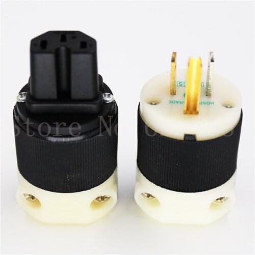 5Pairs HUBBELL 8215C Gold Plated US Hifi Power Plug+IEC Female Connector