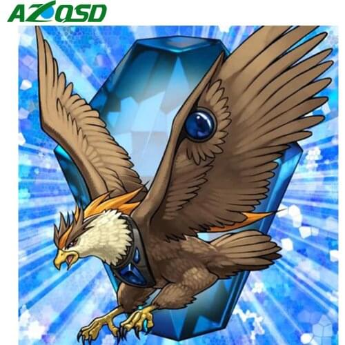 AZQSD Diamond Painting Eagle Cross Stitch Rhinestones 5D Diamond Art Embroidery Animal Mosaic Needlework Home Decoration Gift