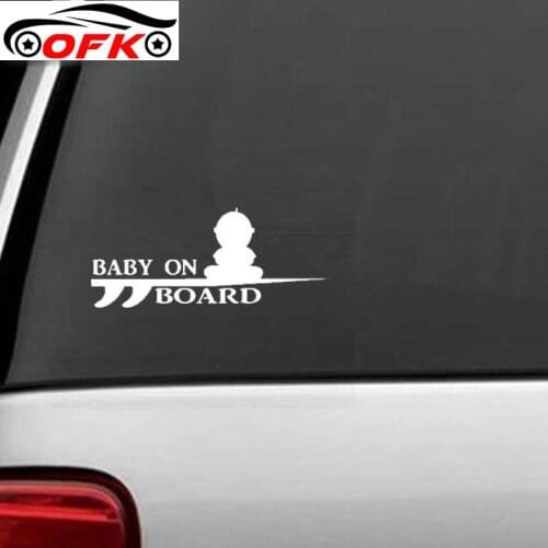Car Stickers Decor Motorcycle Decals Baby on Board Surf Board Decorative Accessories Creative Sunscreen Waterproof PVC