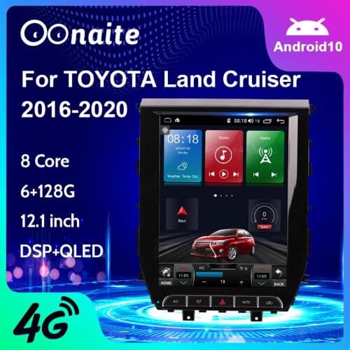 12.1" Vertical Screen Tesla Style 1Din Android 10 For Toyota Land Cruiser 2016-2020 Auto Radio Car Dvd Player 4G GPS Carplay