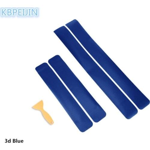 Car Styling Auto Carbon Fiber Door Sill Scuff Anti-Scratch Sticker for Renault clio megane 2 3 captur logan kadjar accessories