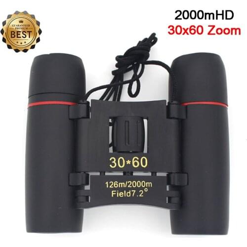 Zoom Telescope Binoculars 30x60 Folding With Low Light Night Vision For Outdoor Bird Watching Travelling Hunting Camping 2000M