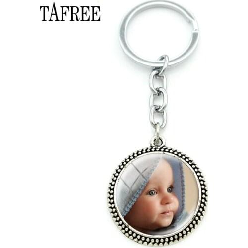 TAFREE DIY Pendant Key Chain Custom Keychain Baby Family Lovers Photo Keyring Key Chain Rings Holder for Gifts NA01