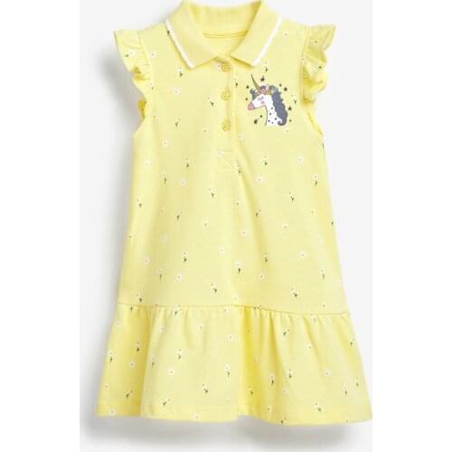 Turn-down Collar Brand Quality Baby Girl Clothes 100% Cotton Kids One-pieces Sports Dress Girls Summer Children Princess Dresses