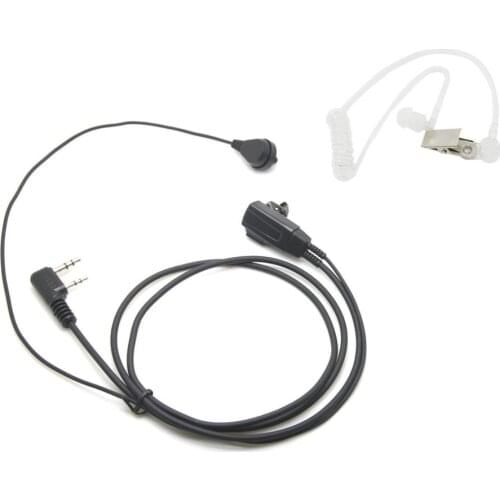 Two Way Radios New Black 2 Pin Security Agent Earphones Headset Mic Covert Acoustic Tube Earpiece Headset For Baofeng BF888S