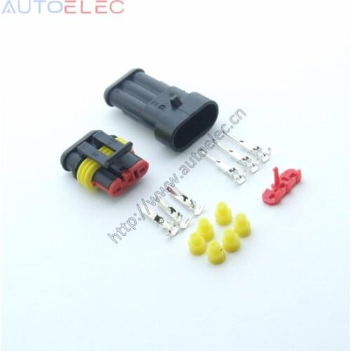 5Pair 3Way Pin male&female Sealed Automotive Waterproof Electrical Wire Connector Plug Sensor Connectr for AMP Tyco TE Adapter