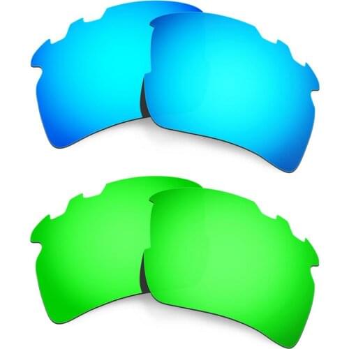 HKUCO For Flak 2.0 XL-Vented Sunglasses Polarized Replacement Lenses 2 Pairs Blue & Green