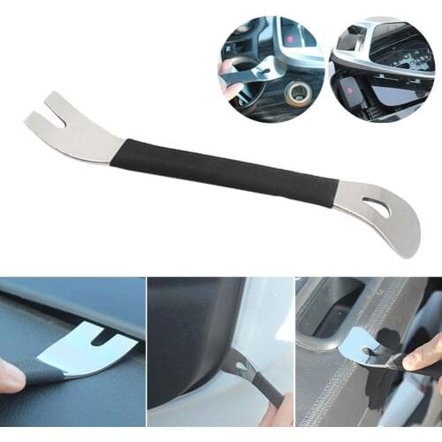 Stainless Steel Trim Removal Tool Car Trim Puller Pry Bar Dual Ends Pry Tools for Door Panel Audio Terminal Fastener Remover