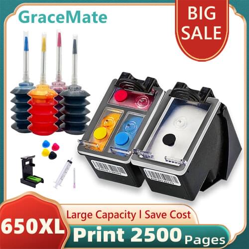 GraceMate 650 Ink Cartridge Compatible for HP Deskjet 1015 1510 1515 1516 1518 2515 2545 2645 3515 3545 4515 4645 Printer
