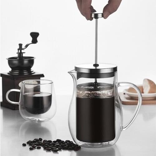 French Pressure Coffee Pot High Borosilicate Food Grade Glass Heat Resistant Insulation Explosion Proof Large Capacity TS1