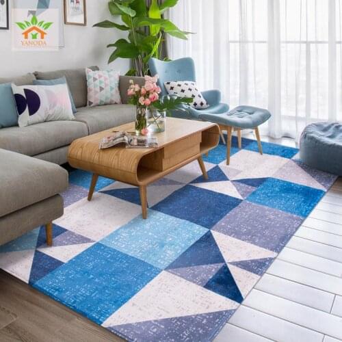 Large Size Nordic Style Carpets For Living Room Geometric Lattice Carpet Coffee Table Brief Area Rug Kids Play Mat alfombra