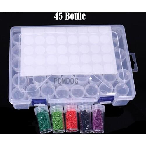 24/45/64/60 Bottles Square Diamond Painting Storage box Diamond Painting Accessories Beads Container Mosaic Storage boxes Tools