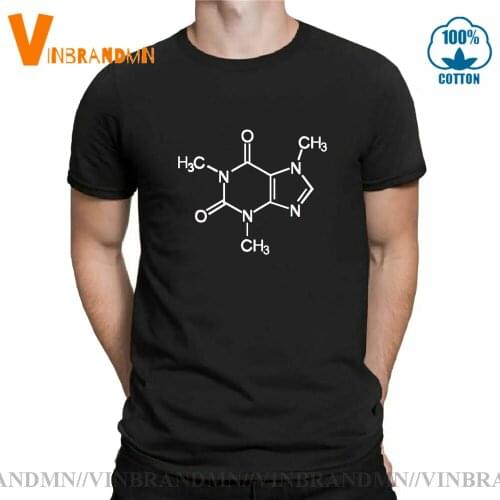 Man Summer Short Sleeve Cotton male Tees The Sheldon Caffeine Molecular Formula Science Chemistry The big band theory Tshirt