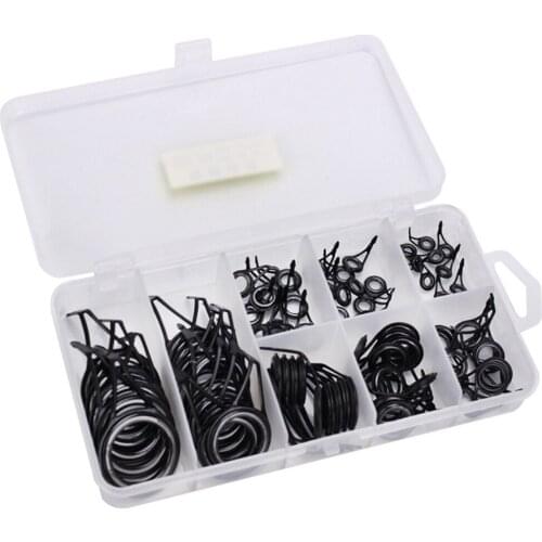75pcs/ Boxed Fishing Guide Ring High Carbon Steel Ceramic Wire Loop Eye-catching Set Fish Rod Fishing Gear Accessories