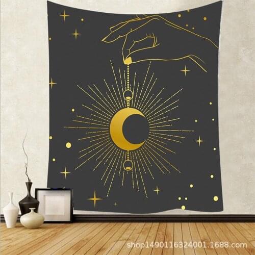 Aggcual sun and moon tapestry wall fabric simple 3d printing wall hanging boho home decor Carpet Bedspread farmhouse mural tap40
