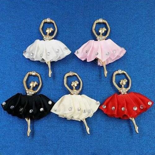 2019New 50Pcs Cloth art Ballet Dancing Girl Rhinestone Button for DIY Hair Accessoriess or Phone case decoration LP78