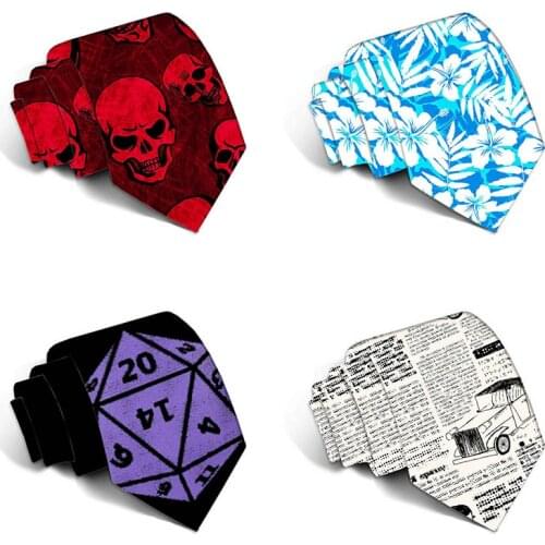 New Design Funny Neckties For men Cartoon Novelty Fashion Ties Anime Printed Neck ties Wedding Gift Party Accessories 5LD29