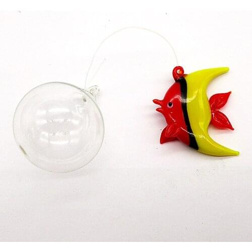 Floating glass fish - Aquarium Mini Fish Figurine - Hand blown glass fish Lamp working Miniature Fish Blown Glass Animal Statues