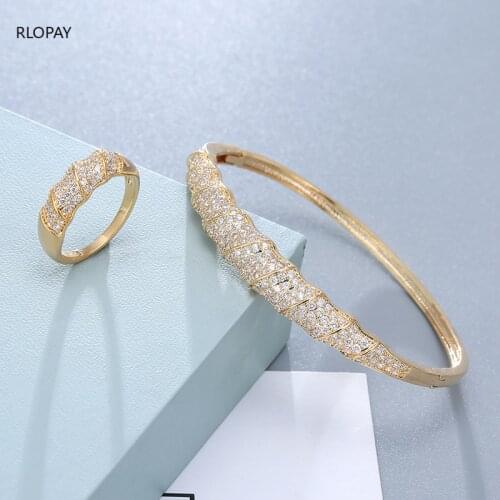 Braided Cubic Zircon Cuff Bracelets Copper Jewelry Bangle Bracelet with Ring Bridal Open Cuff Bracelet Luxury Wedding Jewelry