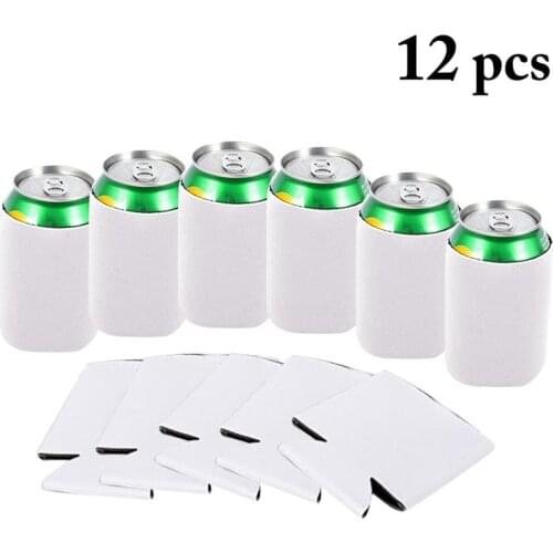 12pcs Portable Neoprene Foldable Insulated Beer Can Cover Cola Beer Bottle Cup Cover Sleeve Can Bottle Holder Cup Accessories