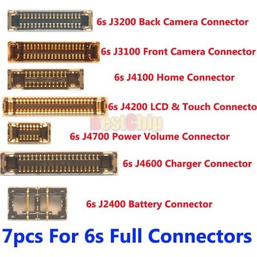 1sets/lot 7pcs FPC connectors for iPhone 6S 4.7" LCD touch power camera dock volume Home battery on logicboard connector