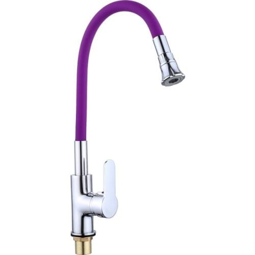 Silica Gel Nose Any Direction Rotating Kitchen Faucet Cold and Hot Water Mixer Torneira Cozinha Single Handle Tap Brass