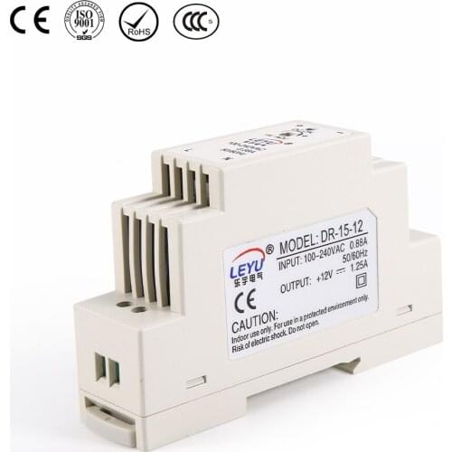 Good quality led transformer15W DR-15-12 industrial DIN rail power supply by single output