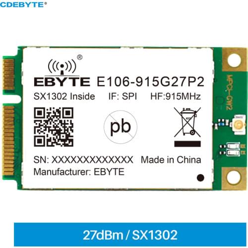 SX1302 27dBm SPI PCI-e LoRa WAN Gateway RF Module 910-920MHz CDEBYTE E106-915G27P2 Built-in PA&LNA DIY Industrial Standard IoT