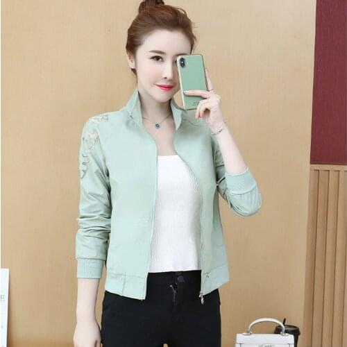 Ladies Short Windbreaker Thin Jacket Women 2021 New Spring Summer Student Korean Version Loose Wild Jackets Coats Lady B974