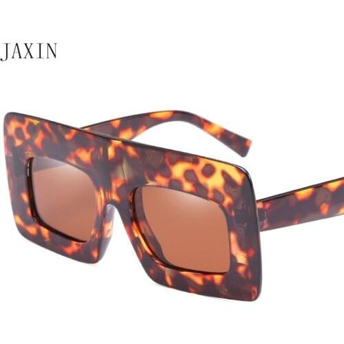 JAXIN Personality wide frame Sunglasses Women trend new Sunglasses Men brand design Fashion cool Glasses UV400 oculos feminino