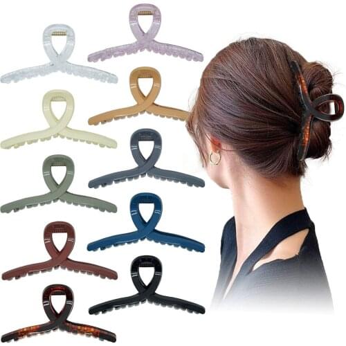 10 Pieces Big Plastic Hair Claw Clips 4.3 Inch Nonslip Jaw Clips for Thick Hair, Banana Clips for Women and Girls