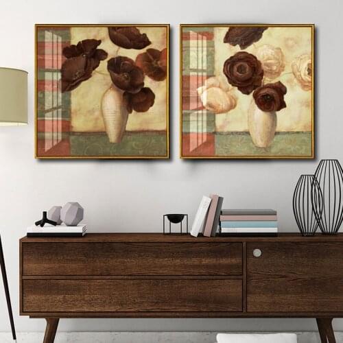 1-2 Pcs Vintage Flowers Canvas Painting Modern Home Decoration Living Room Bedroom Canvas Print Painting Wall Decor Picture