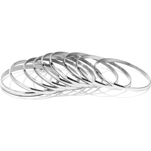 1PC Polished Stainless Steel Metal Round Blank Bangle Bracelets For DIY Jewelry Charm Bracelets & Bangles Party Gifts 67mm