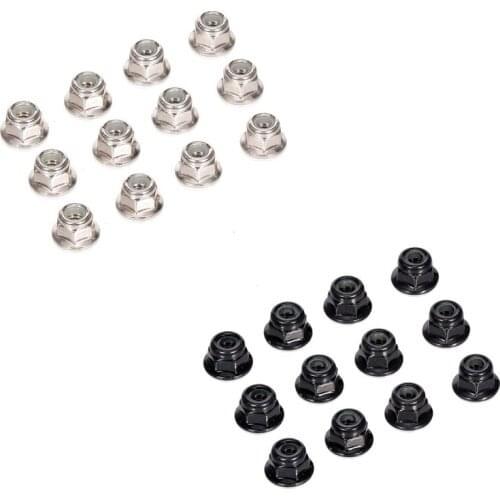 12PCS Metal 4mm M4 Wheel Lock Nuts for 1/10 RC Crawler Car Traxxas TRX4 TRX6 Axial SCX10 90046 AXI03007 Redcat