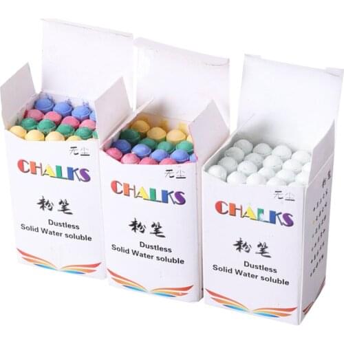 20pcs Mixed Colour White Chalk Sticks Kids Playground School Art Learning Chalk Sticks JR Deals