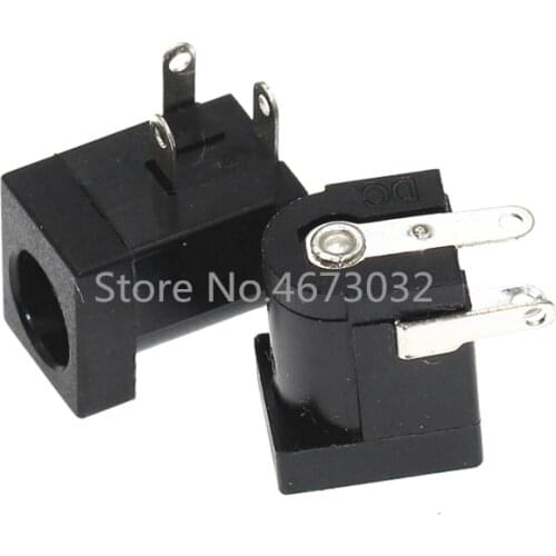 20Pcs DC-005 DC power socket 5.5*2.1mm Round hole socket 3Pins 5.5x2.5mm Universal power socket DC005